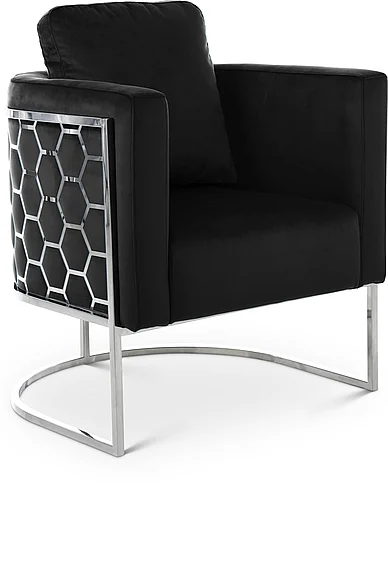 Meridian Casa Velvet Chair in Black Velvet 691Black-C