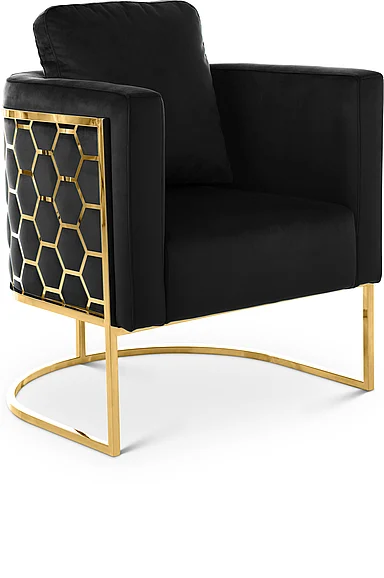 Meridian Casa Velvet Chair in Black Velvet 692Black-C