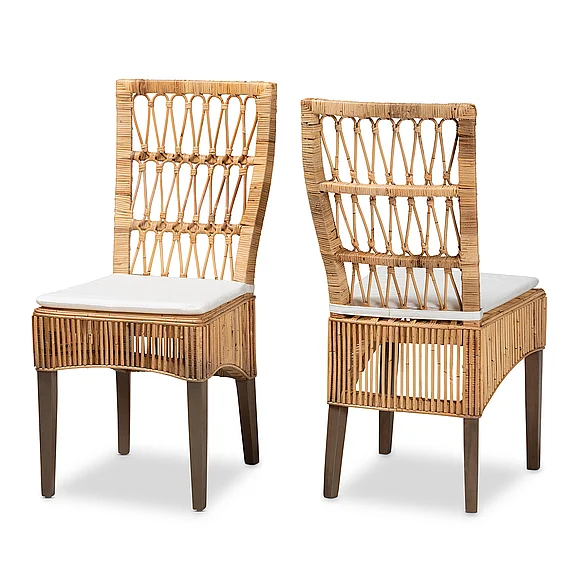 bali & pari Sullivan Bohemian Natural Brown Dining Chair (Set of 2) 12796