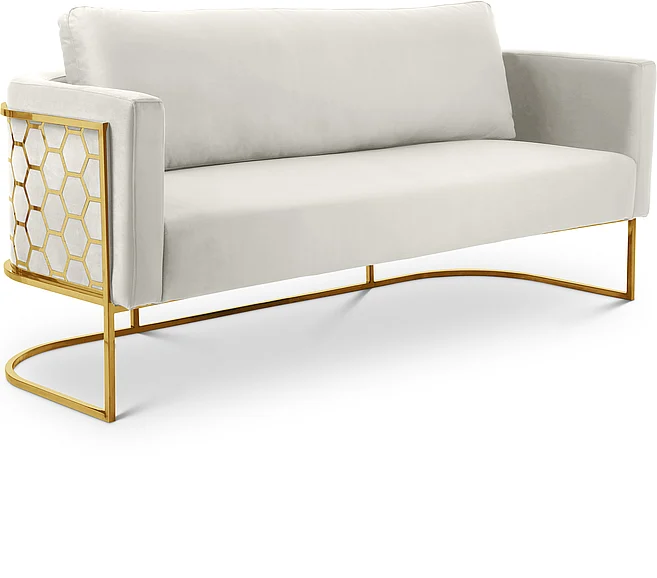 Meridian Casa Velvet Sofa in Cream Velvet 692Cream-S