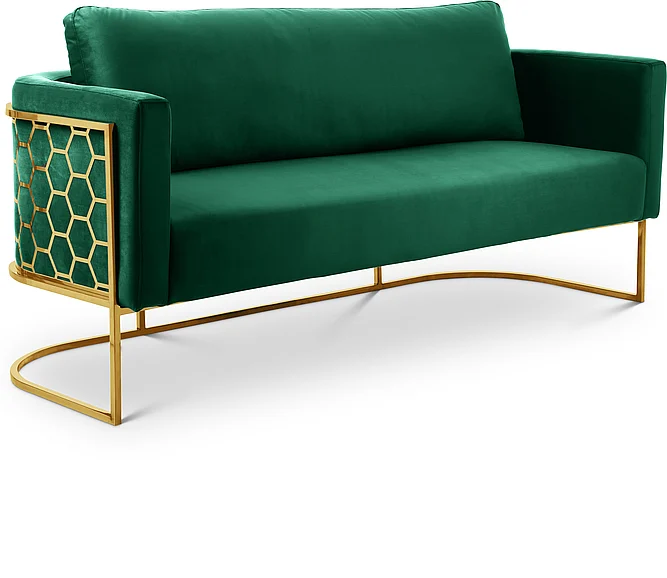 Meridian Casa Velvet Sofa in Green Velvet 692Green-S