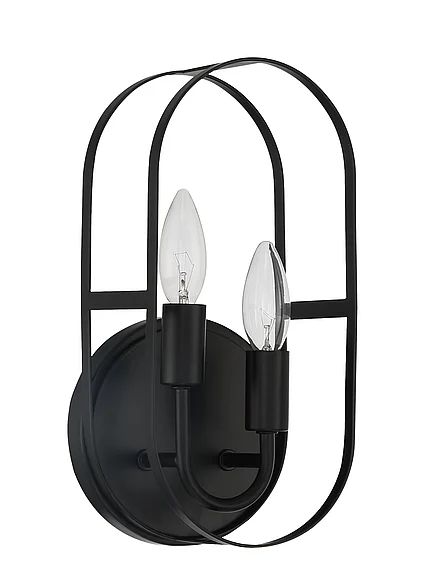 Craftmade Mindful 2 Light Sconce in Flat Black 12806FB2 CLOSEOUT
