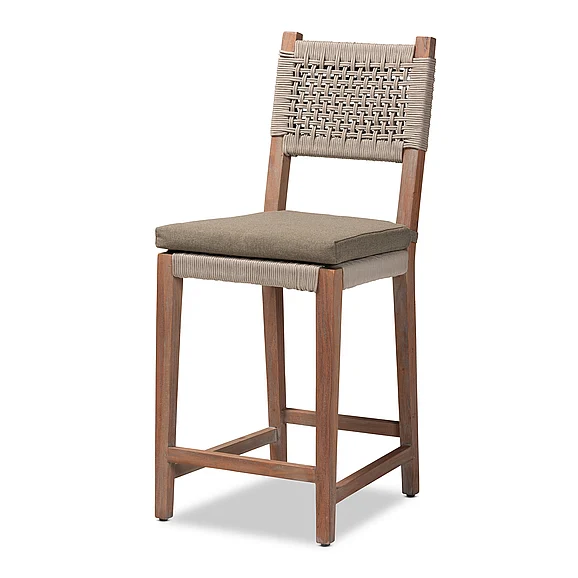 bali & pari Heyna Grey Woven Rope Counter Stool 12809