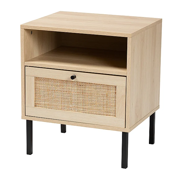 bali & pari Caterina Natural Brown and 1-Door End Table 12861