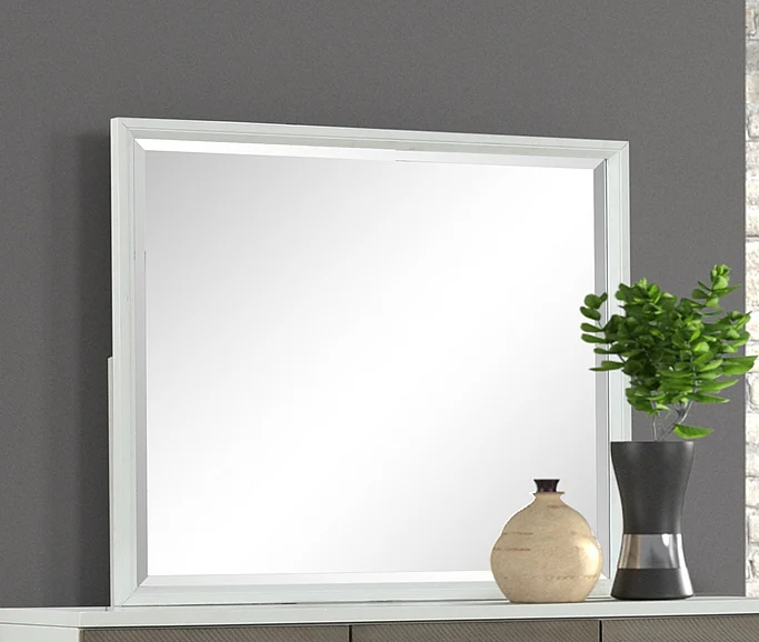 Emma Mason Signature Coastal Edge Large Mirror in Taupe/White