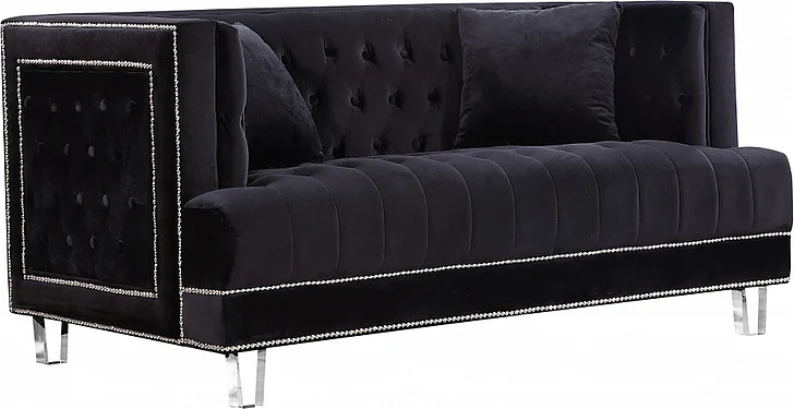 Meridian Lucas Loveseat in Black 609BL-L