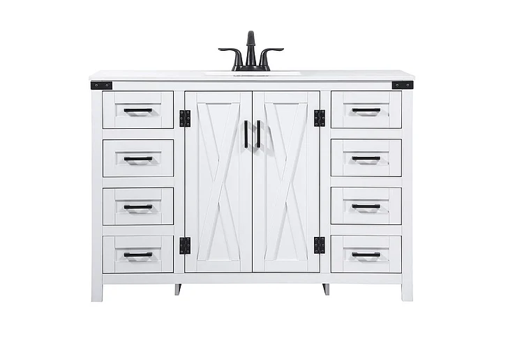 Elegant 48 In. Single Bathroom Vanity in White VF90248WH