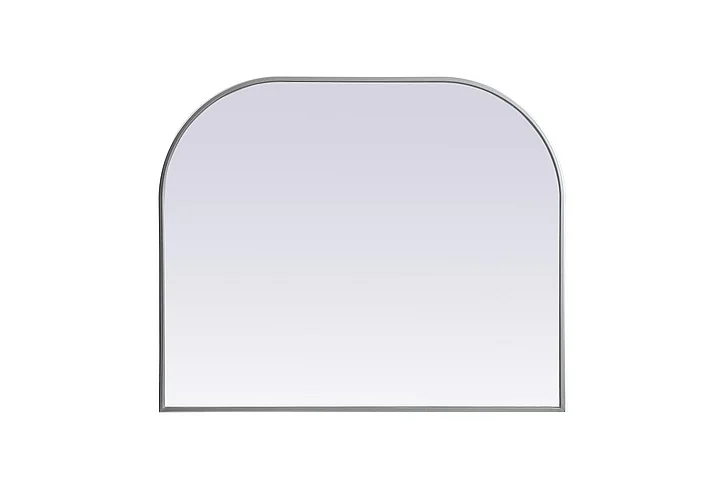 Elegant Metal Frame Arch Mirror 36X30 In. in Silver MR1B3630SIL