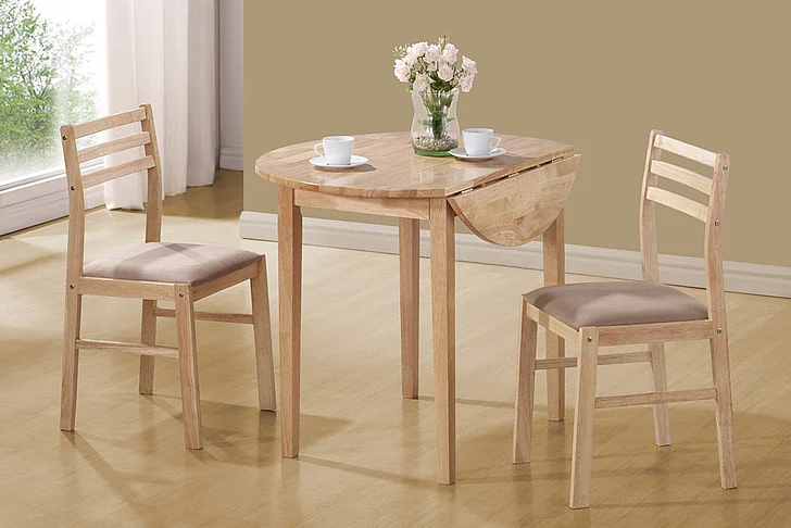 Coaster 3pc Breakfast Table Set in Natural Finish 130006