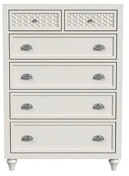 My Home Furnishings Amanda Six Drawer Chest in Creamy White 1302-405
