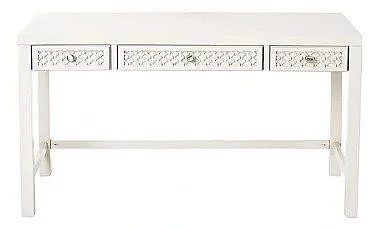 My Home Furnishings Amanda Three Drawer Desk in Creamy White 1302-701