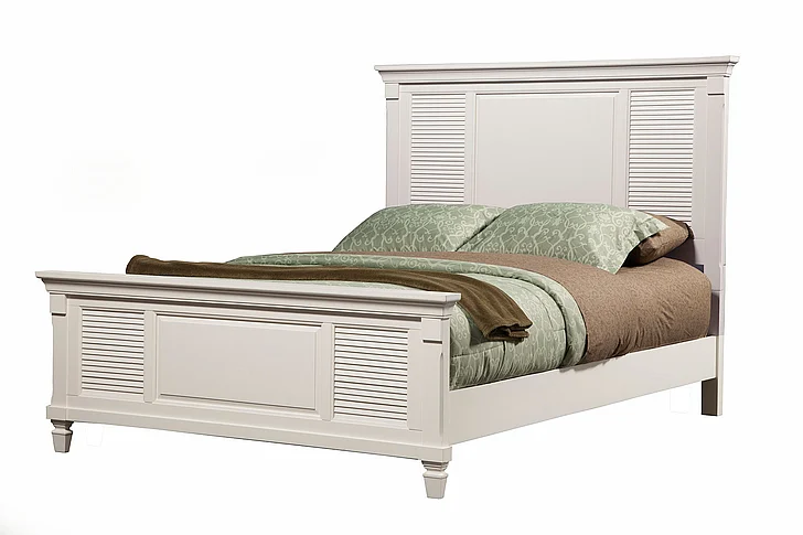 Alpine Furniture Winchester Queen Shutter Pannel Bed in White 1306Q
