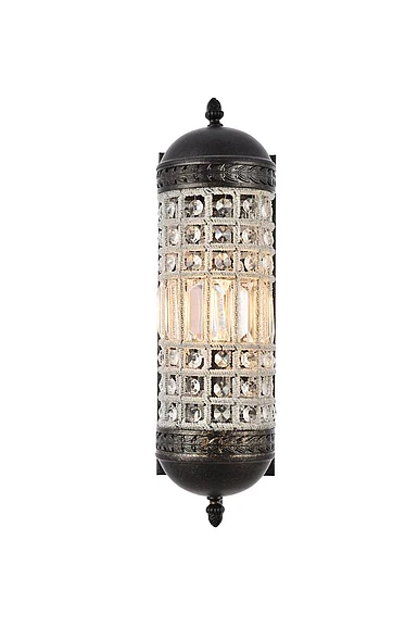 Elegant Olivia 1 Light Dark Bronze Wall Sconce Clear Royal Cut Crystal 1205W5DB/RC