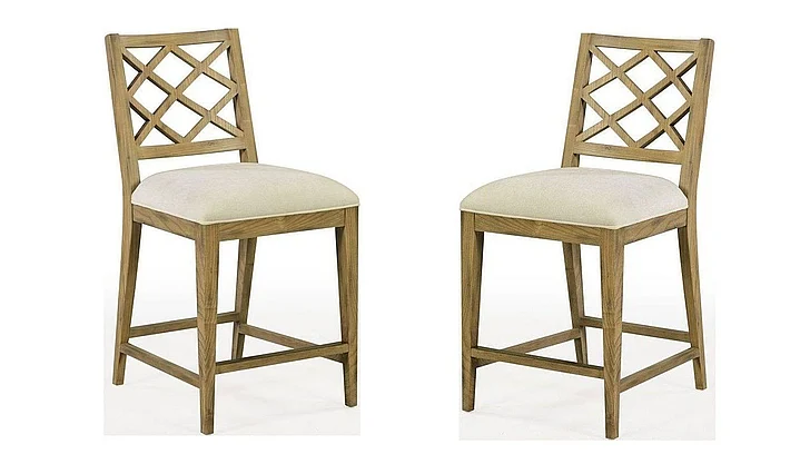 Oliver Home Diamond II Counter Chair in Oatmeal 1310-11 (Set of 2)
