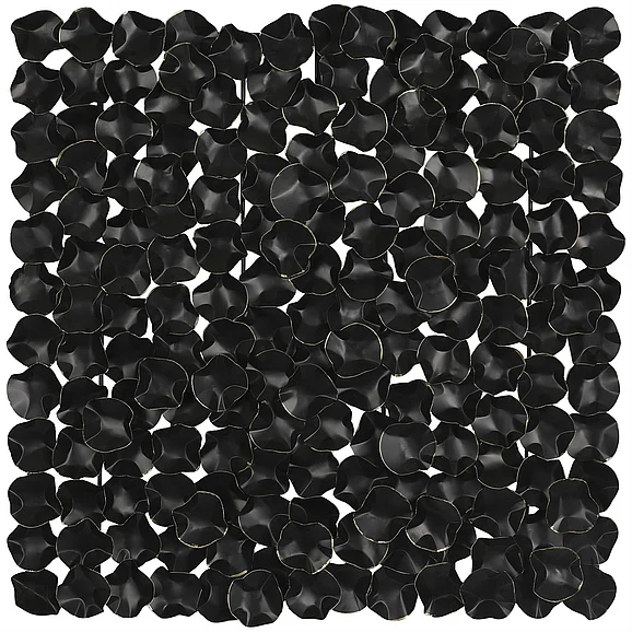 UMA Black Metal Abstract Overlapping Folded Circle Home Wall Decor with Gold Accents, 38" x 2" x 38" | 13104