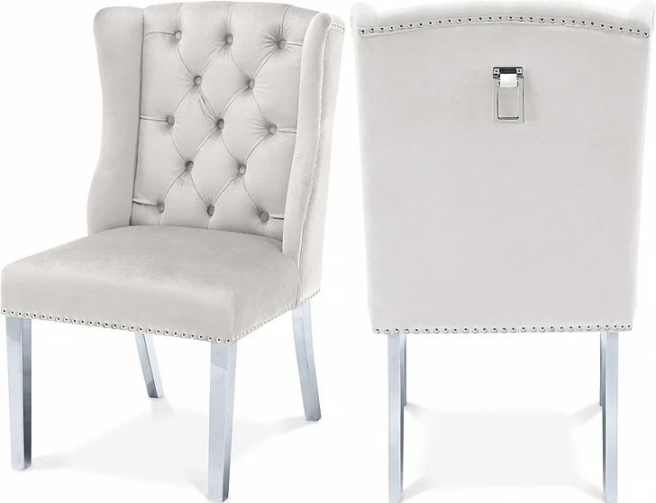 Meridian Suri Velvet Dining Chair in Cream Velvet 809Cream-C