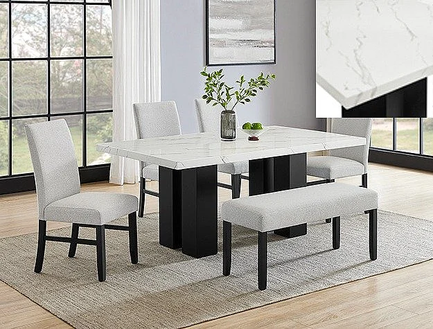 Crown Mark Parkside 6pc Dining Room Set in Dove