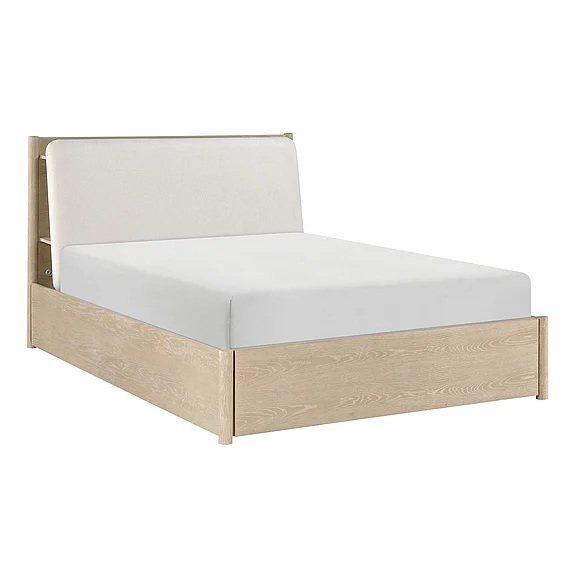 Homelegance Matteo California King Platform Bed with Footboard Storage in Light Oak Ceruse 1313NK-1CK*