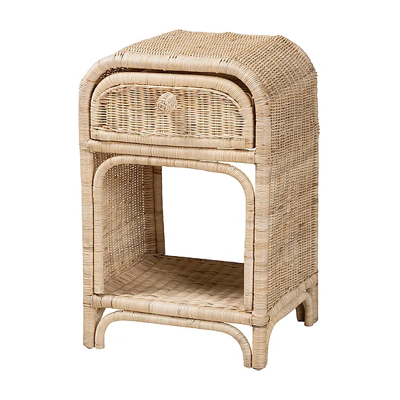 bali & pari Magni Bohemian Natural Brown 1-Drawer Nightstand 13154