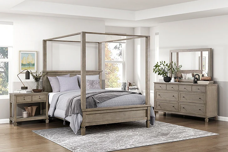 Homelegance Marceline 2pc Canopy Bedrooms Set in Gray