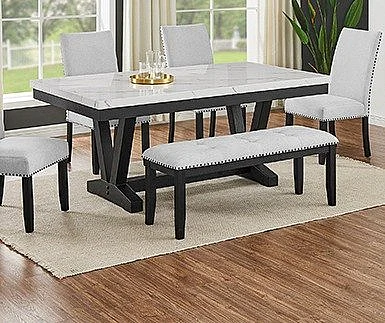 Crown Mark Vance Faux Marble Dining Table 1319T-4272