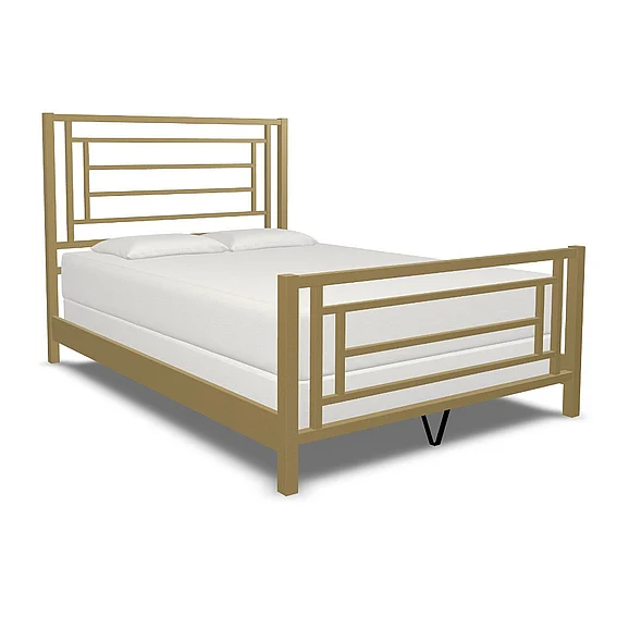Taylor Gray Home Gloaming Complete Bed with Metal Profile in Milky Gold - California King 1320-CB-MPF-6-OGD