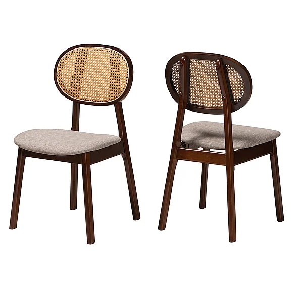 Baxton Studio Darrion Grey and Brown Dining Chair (Set of 2) 13291
