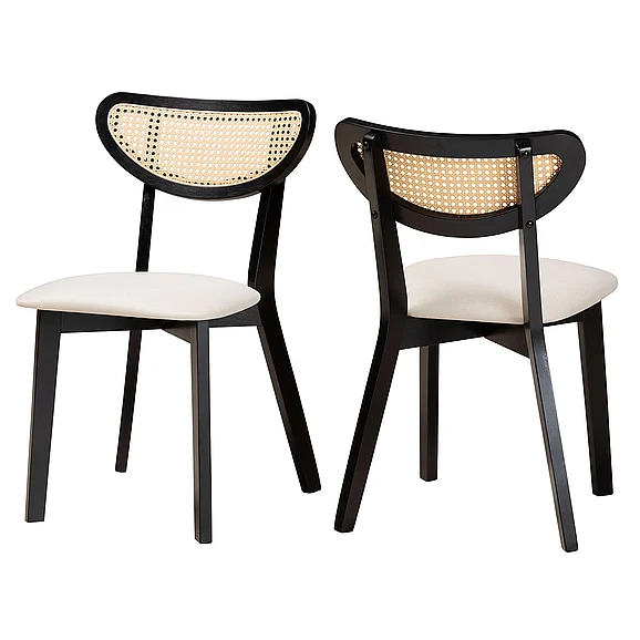 Baxton Studio Dannell Cream and Black Dining Chair (Set of 2) 13298