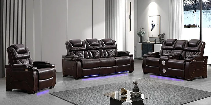 Massa Gallery BRADEN 3pc Living Room Set in Brown
