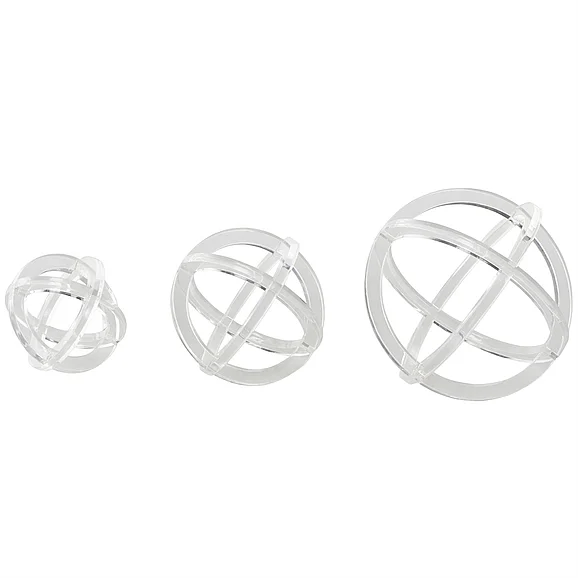 UMA Clear Acrylic Plastic Geometric Delicate Decorative Sculpture, Set of 3 7, 5, 4H | 13320 CLOSEOUT