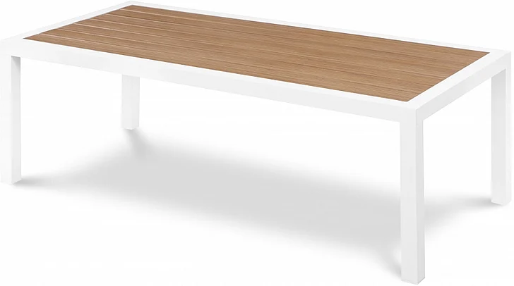 Meridian Nizuc Coffee Table in Brown Plastic Wood Accent Paneling 370-C