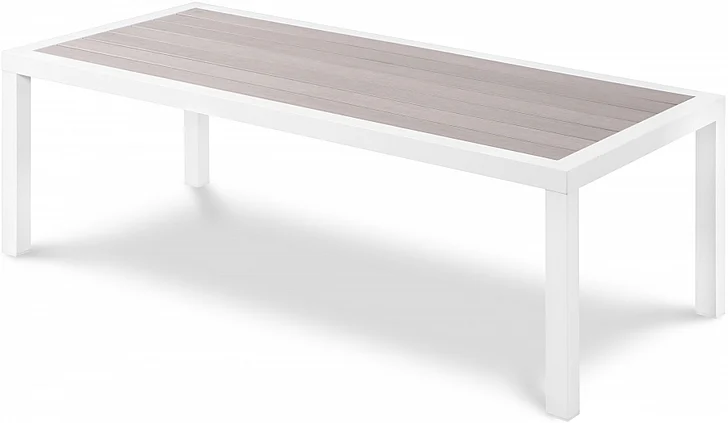 Meridian Nizuc Coffee Table in Grey Plastic Wood Accent Paneling 371-C