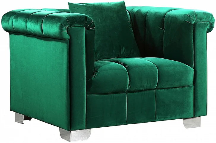 Meridian Kayla Velvet Chair in Green 615Green-C