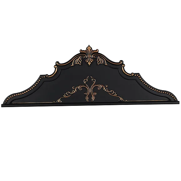 UMA Black Wooden Scroll Beaded Home Wall Decor with Bronze Accents, 47" x 1" x 16" | 13383