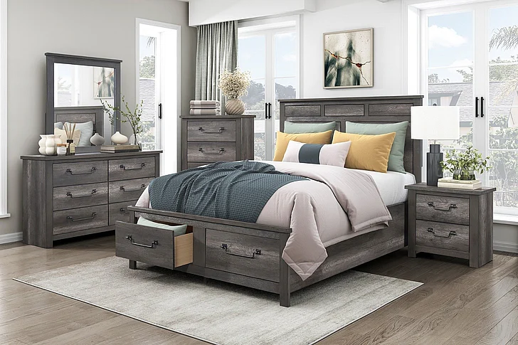 Homelegance Lenior 2pc Storage Bedrooms Set in Gray
