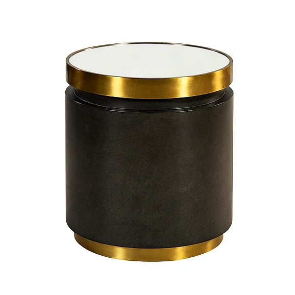 Oliver Home Cylinder Side Table in Charcoal 1342-33 CLOSEOUT