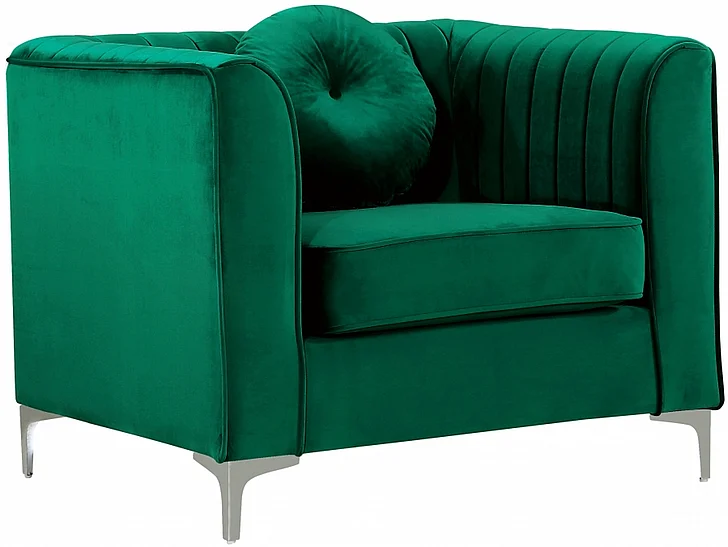 Meridian Isabelle Velvet Chair in Green 612Green-C