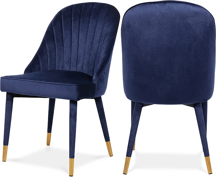 Meridian Belle Velvet Dining Chair in Navy Velvet 811Navy-C