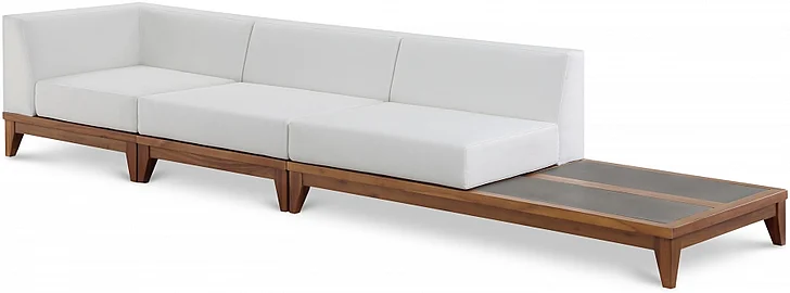 Meridian Rio Outdoor Off White Water Resistant Modular Sofa in Off White Water Resistant Fabric 389White-S128