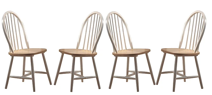 Coaster Side Chair in White and Natural Finish (Set of 4) 4129