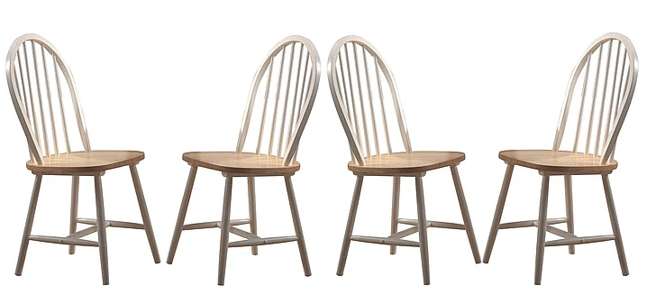 Coaster Side Chair in White and Natural Finish (Set of 4) 4129