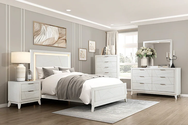 Homelegance Asteria 2pc Panel Bedrooms Set in Antique White