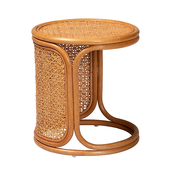 Baxton Studio Eldon Bohemian Honey End Table 13587