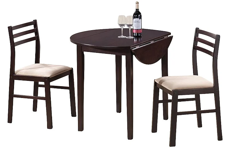 Coaster 3pc Breakfast Table Set in Cappuccino 130005