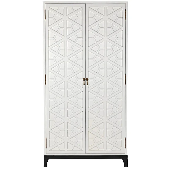 Noir Furniture Maharadscha Hutch, Small in Solid White GHUT118SW-S