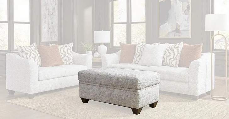 Peak Living 136 Storage Ottoman in Stance Dove 13606-4325 CUSTOM ITEM