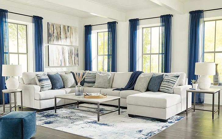 Lowder 5-Piece Sectional with RAF Chaise in Stone
