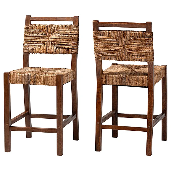 bali & pari Cordoba Bohemian Natural and (Set of 2) Counter Stool Set 13843