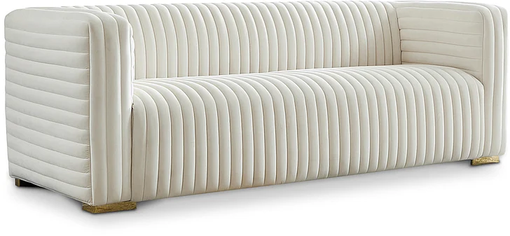 Meridian Ravish Velvet Sofa in Cream Velvet 640Cream-S