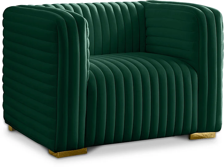 Meridian Ravish Velvet Chair in Green Velvet 640Green-C